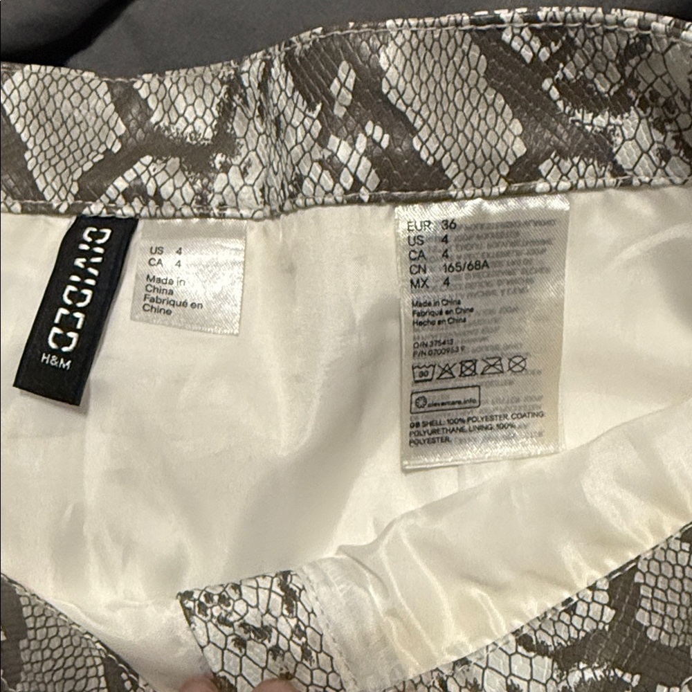 H&M Divided Snake Print Skirt leather
